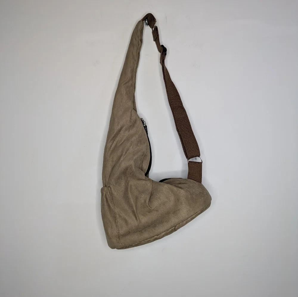 PETEGO X Emanuele Bianchi Tan Padded Crossbody Messenger Dog Cat Pet Carrier